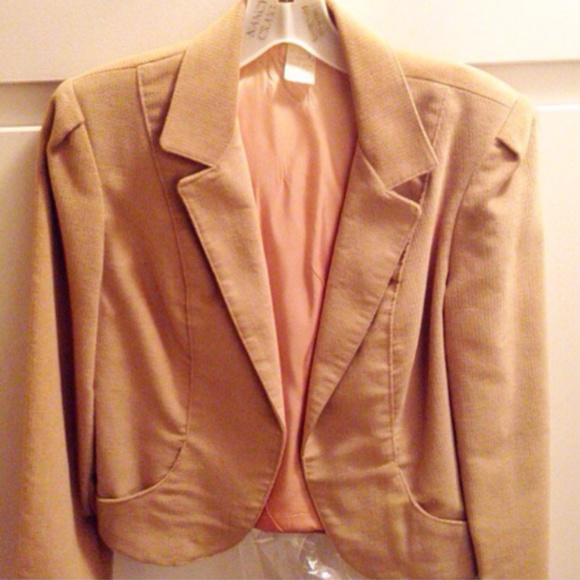 Vintage Textured Secretary Blazer, Juniors, Size 11, Caramel - Picture 1 of 2